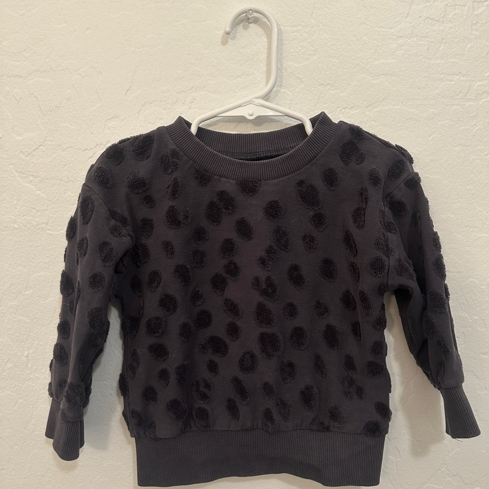 Huxbaby Charcoal Textured Dot Sweatshirt